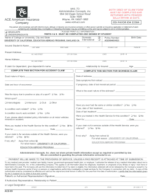 Student Health Insurance Claim Form