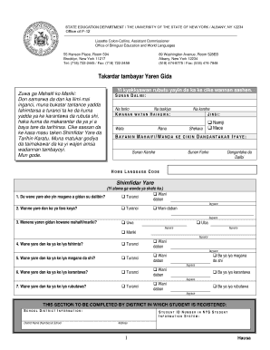 New York State Home Language Questionnaire