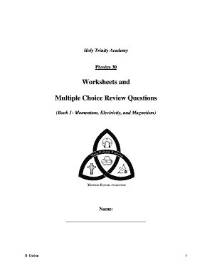 Physics 30 Worksheets and Review Questions