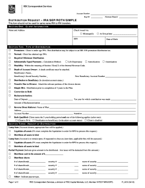 IRA Distribution Request Form