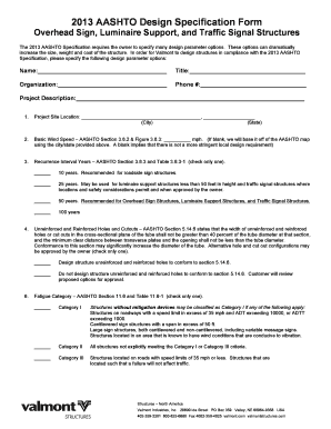 2013 AASHTO Design Specification Form