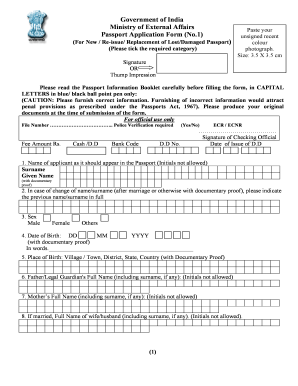 Indian Passport Application Form