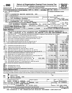 Form 990 Return of Organization Exempt From Income Tax
