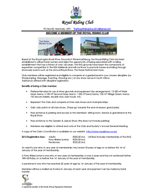 Royal Riding Club Introduction and Application Formdoc