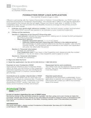 Fondaction RRSP Loan Application