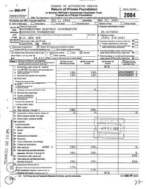 Form 990-PF Change of Accounting Period