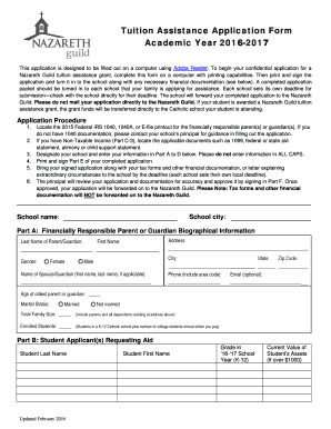 Tuition Assistance Application Form