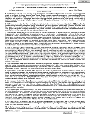 Sensitive Compartmented Information Non-Disclosure Agreement
