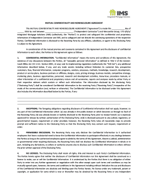 Mutual Confidentiality and Non-Disclosure Agreement