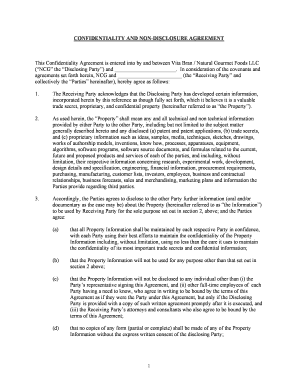 Confidentiality and Non-Disclosure Agreement