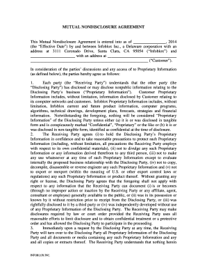 Mutual Non-Disclosure Agreement