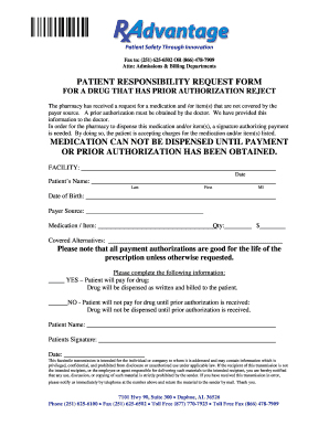 Patient Responsibility Request Form