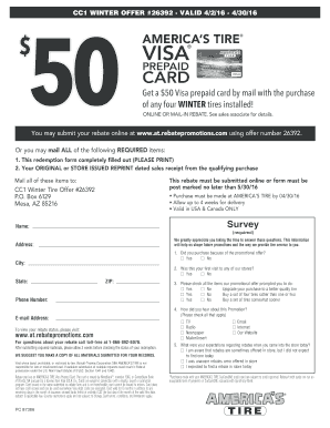 America's Tire Winter Rebate Form