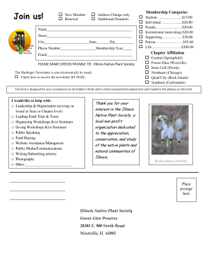 Illinois Native Plant Society Membership Form