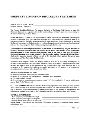 Property Condition Disclosure Statement