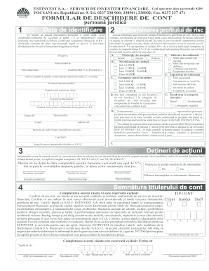 Romanian Investment Account Opening Form