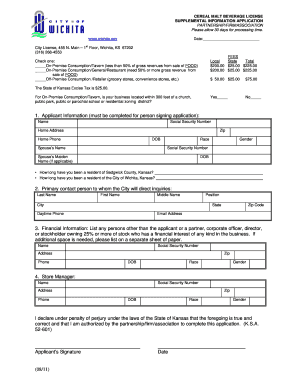 Kansas Cereal Malt Beverage License Application