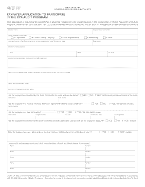 Texas CPA Audit Program Application