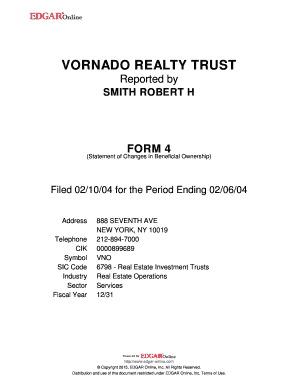 Form 4 Statement of Changes in Beneficial Ownership