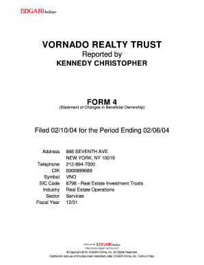 Form 4 Statement of Changes in Beneficial Ownership