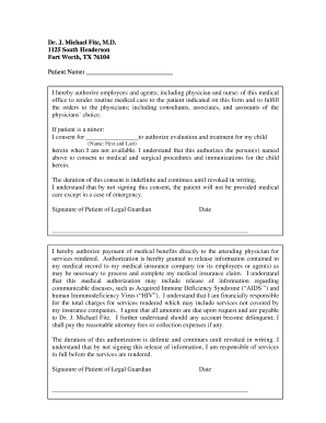 Medical Authorization and Consent Form