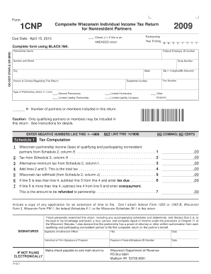 Wisconsin Individual Income Tax Return for Nonresident Partners
