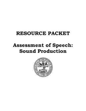 Speech Sound Production Assessment Form