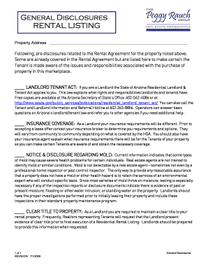 Arizona Rental Property Disclosures