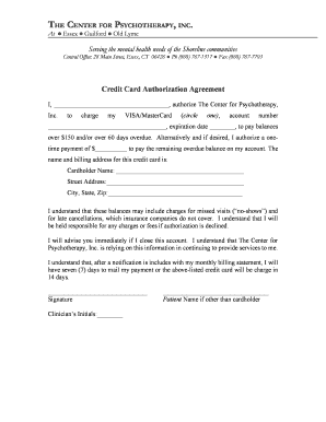 Credit Card Authorization Agreement