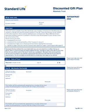 UK Discounted Gift Plan Trust Deed