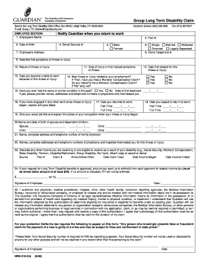 Long Term Disability Claim Form