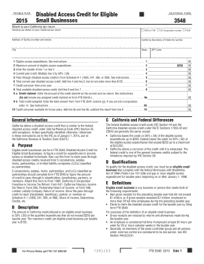 California Disabled Access Credit Form 3548