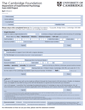 Cambridge Foundation Donation Form