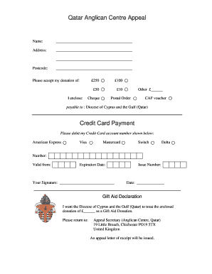 Qatar Anglican Centre Donation Form