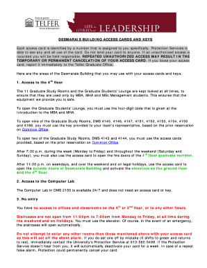 University of Ottawa Building Access Card Rules