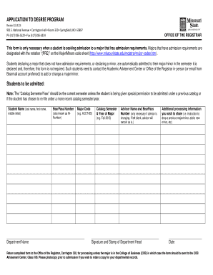 Application to Degree Program