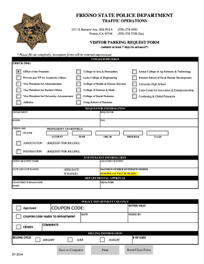 Visitor Parking Request Form