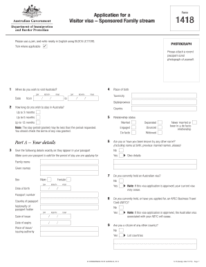Visitor Visa Application Sponsored Family Stream 1418