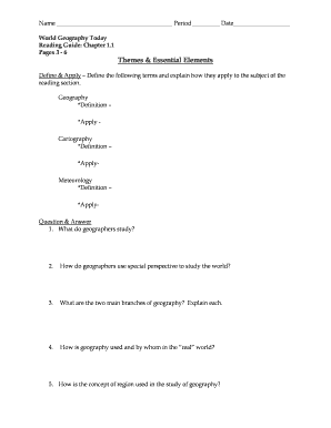 World Geography Reading Guide