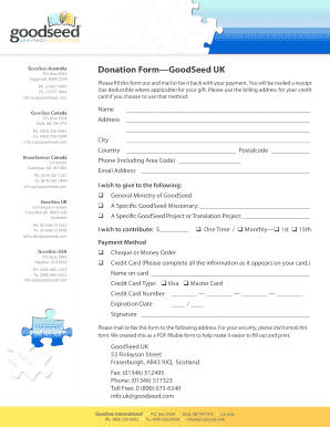 GoodSeed Donation Form
