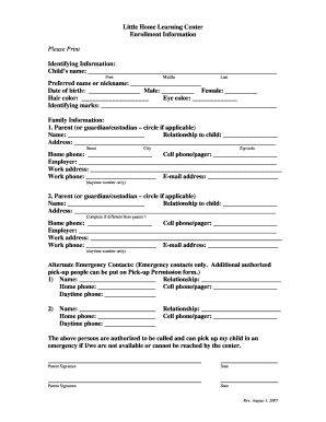 Child Enrollment Form