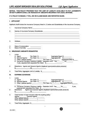 Life Agent Application Form
