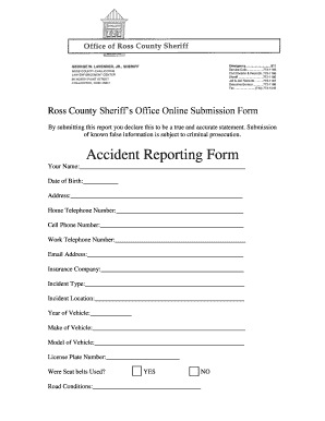 Ross County Accident Reporting Form