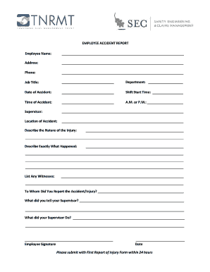 Employee Accident Report Form