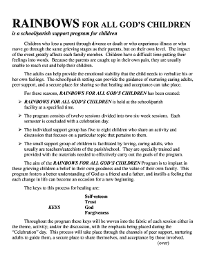 Rainbows for All God's Children Program Application