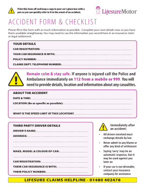 Accident Form & Checklist
