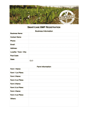 Sugarcane BMP Registration Form