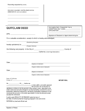 California Quitclaim Deed