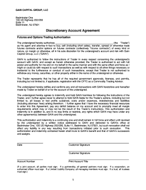Gain Capital Group Futures Trading Authorization