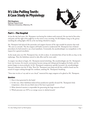 It S Like Pulling Teeth A Case Study In Physiology Answers Fill Online Printable Fillable Blank Pdffiller